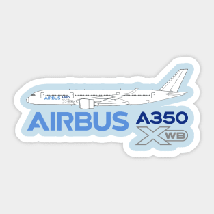 Airbus A350 Line Drawing Sticker